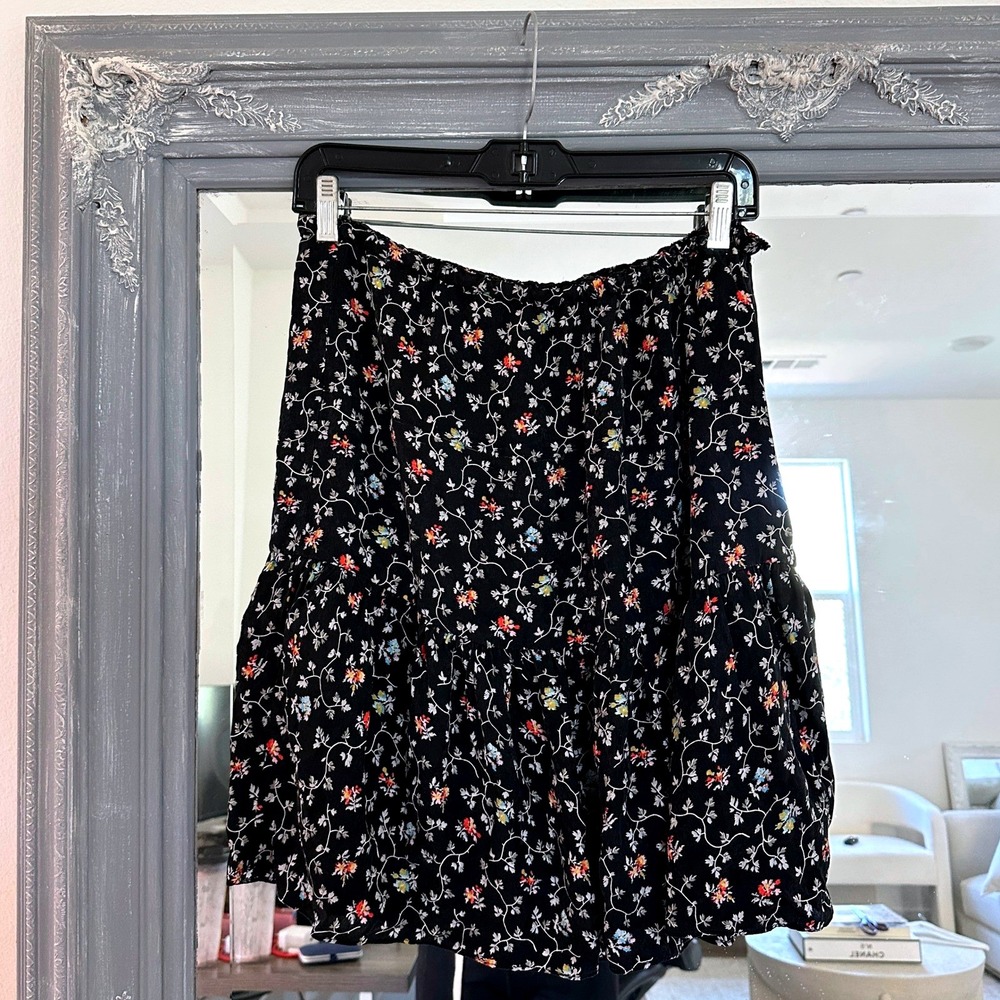 Rebecca Taylor Silk 90s Floral Peasant Mini Skirt Tiered Ruffle cottagecore boho - Picture 4 of 7